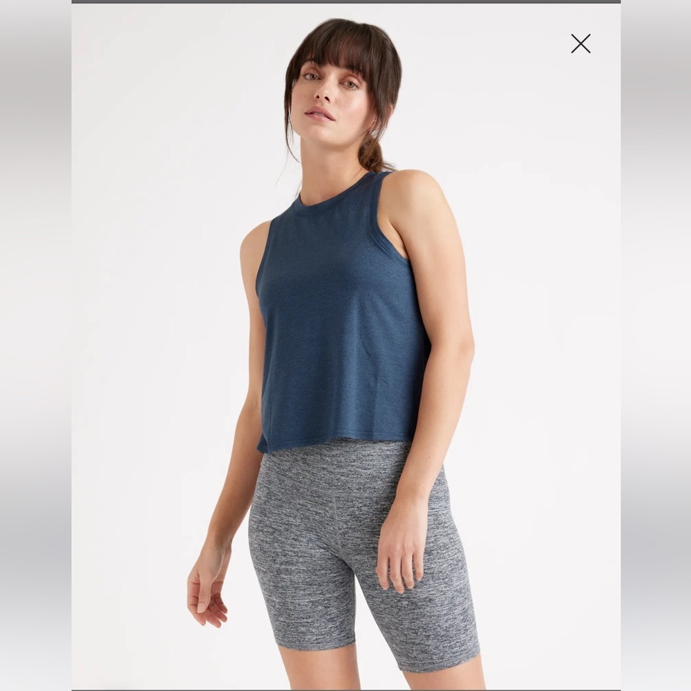Women’s Quince Flowknit Breeze High-Neck Tank - Navy - Size XS
